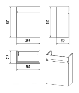 Подвесная тумба под раковину Misty Ронда 40см белый/бетон Чикаго светло-серый